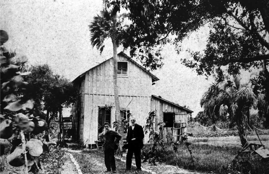 Early AMI settlement — the island's first structures along what would become Pine Avenue